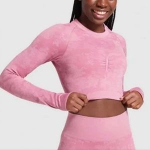GYMSHARK | Adapt seamless cropped long sleeve camo top